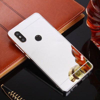 Добави още лукс Бъмпъри за телефони Луксозен алуминиев бъмпър с твърд гръб огледален за Xiaomi Mi A2 Lite / Xiaomi Redmi 6 Pro сребрист